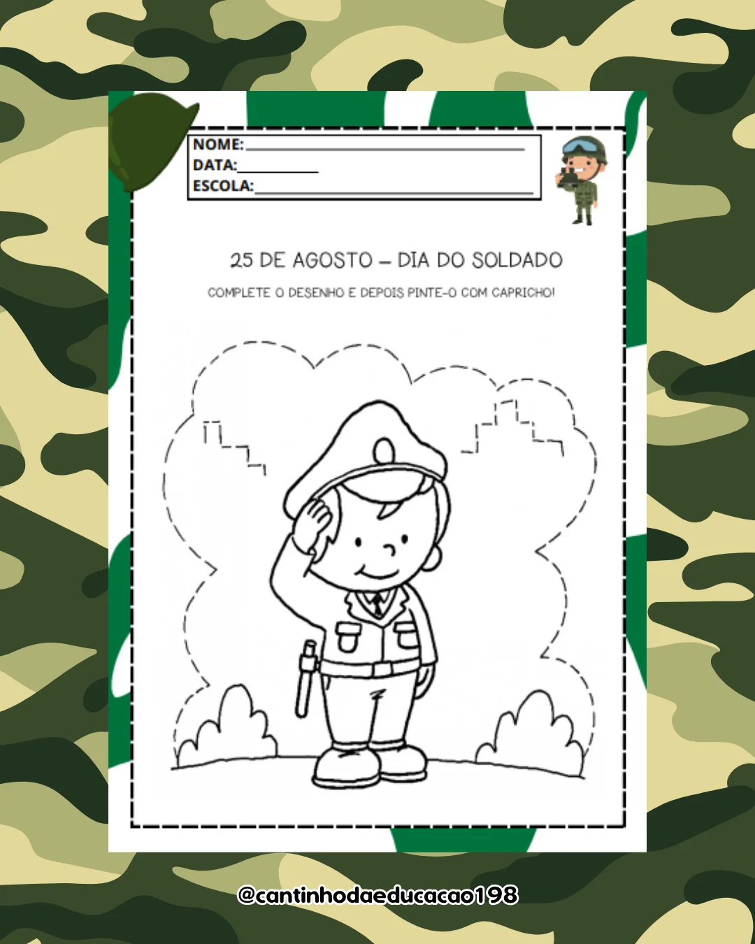 Projeto dia do soldado – Material Pedagógico — amostra 4: Um projeto completo para trabalhar o Dia do Soldado de forma…