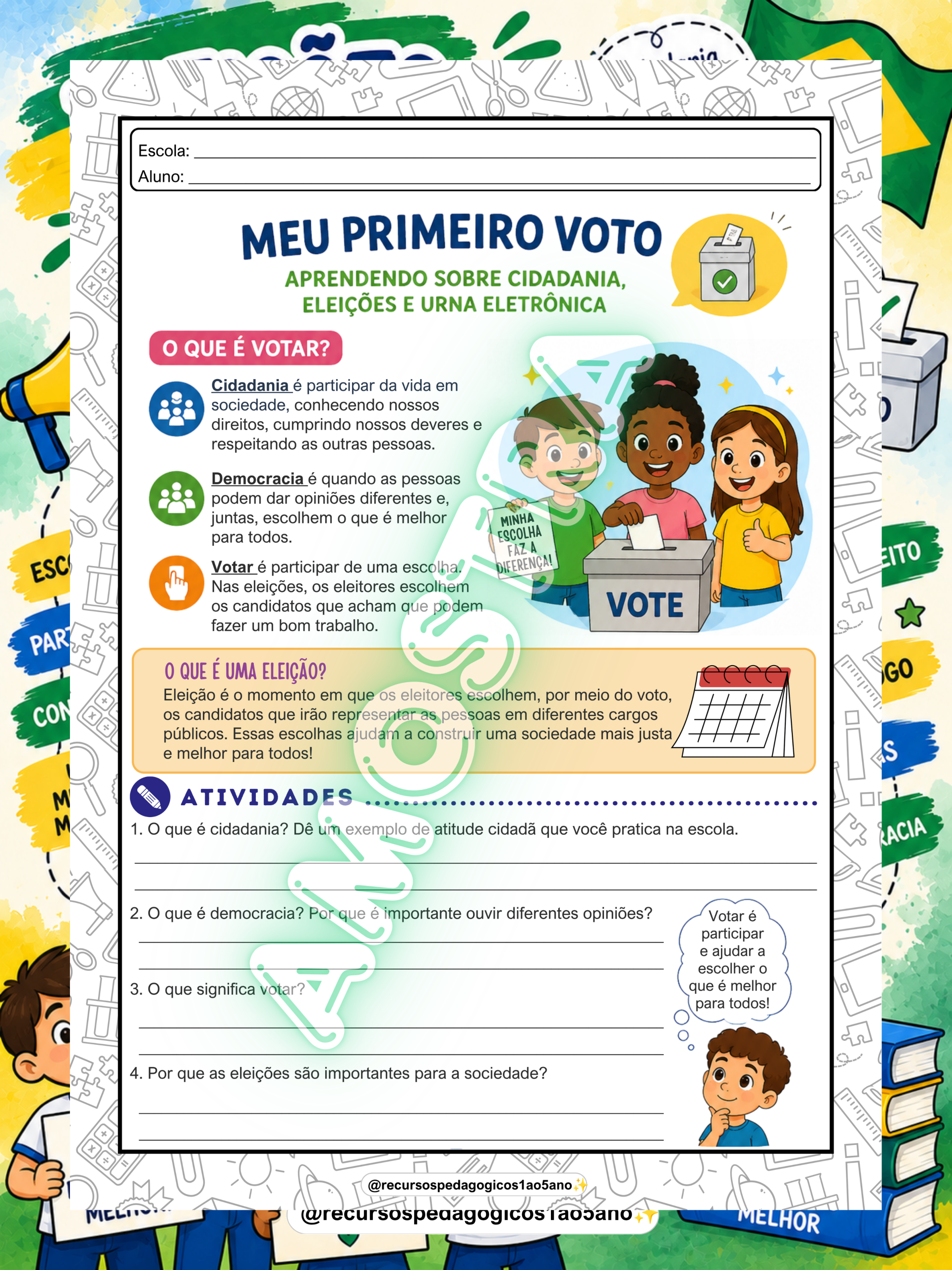 Projeto Eleição na Escola – Cidadania, Democracia e Participação | Anos Iniciais — amostra 5: Projeto Eleição na Escola –… Projeto Eleição na Escola – Cidadania, Democracia e Participação | Anos Iniciais — amostra 5: Projeto Eleição na Escola –…