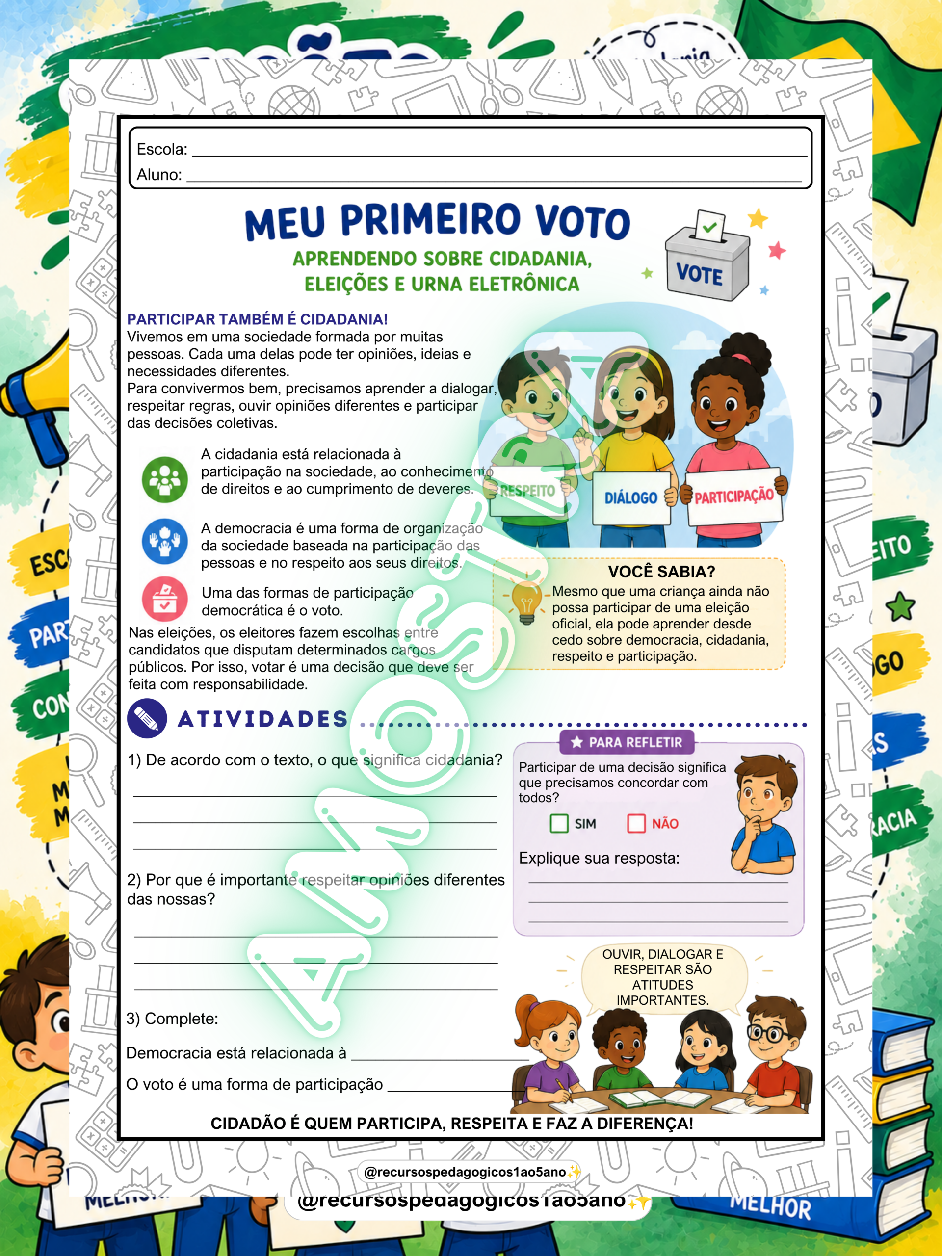 Projeto Eleição na Escola – Cidadania, Democracia e Participação | Anos Iniciais — amostra 7: Projeto Eleição na Escola –… Projeto Eleição na Escola – Cidadania, Democracia e Participação | Anos Iniciais — amostra 7: Projeto Eleição na Escola –…
