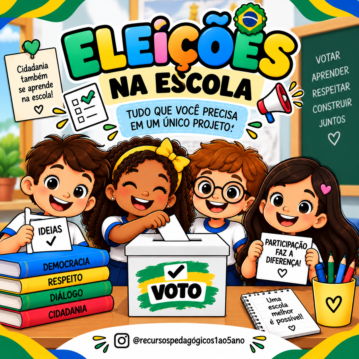 Projeto Eleição na Escola – Cidadania, Democracia e Participação | Anos Iniciais — Alfabetização para 5º ano: Projeto…