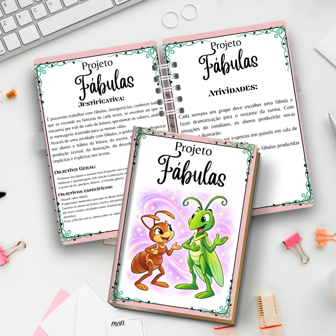 Projeto: fábulas – PDF para Imprimir — capa do material