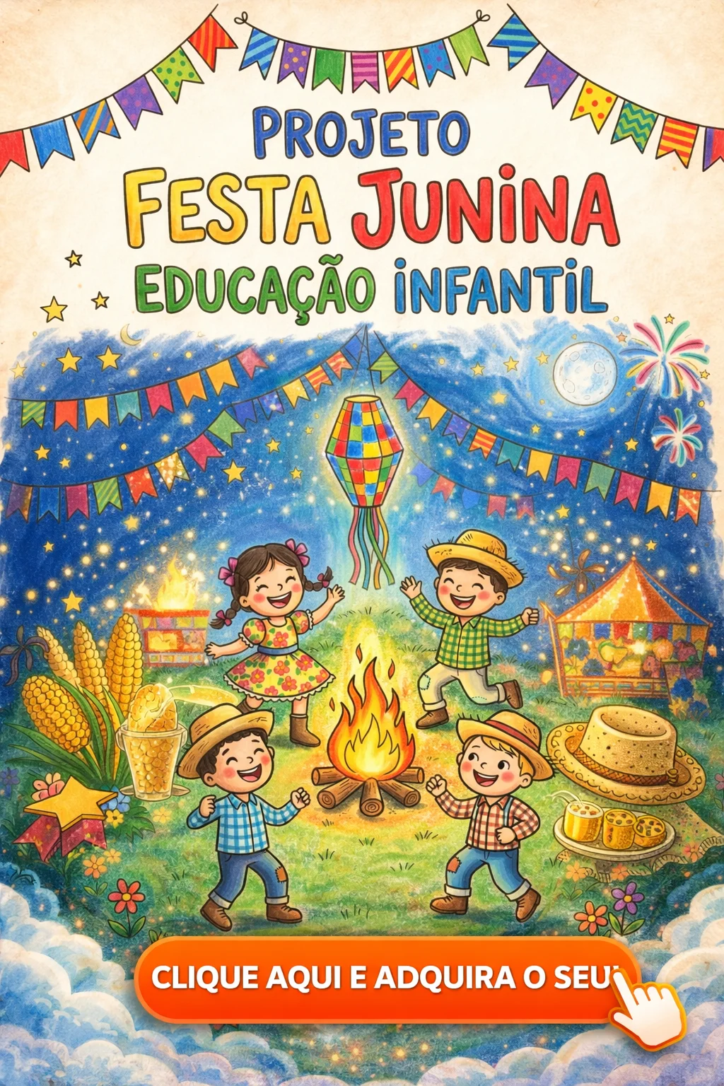 🔥🌽 PROJETO FESTA JUNINA – APRENDER, BRINCAR- ALFABETIZAÇÃO INFANTIL — amostra 3: O Projeto Festa Junina – Educação…