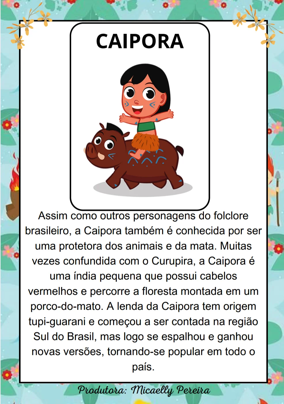 Projeto Folclore Brasileiro : Ensino Fundamental I — amostra 3: PROJETO FOLCLORE BRASILEIRO Trabalhar o folclore com uma…