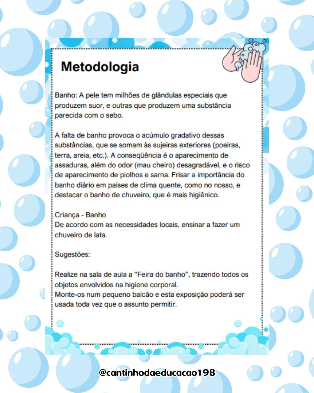 Projeto higiene corporal e bucal – Material Pedagógico — amostra 1: O que vem no material