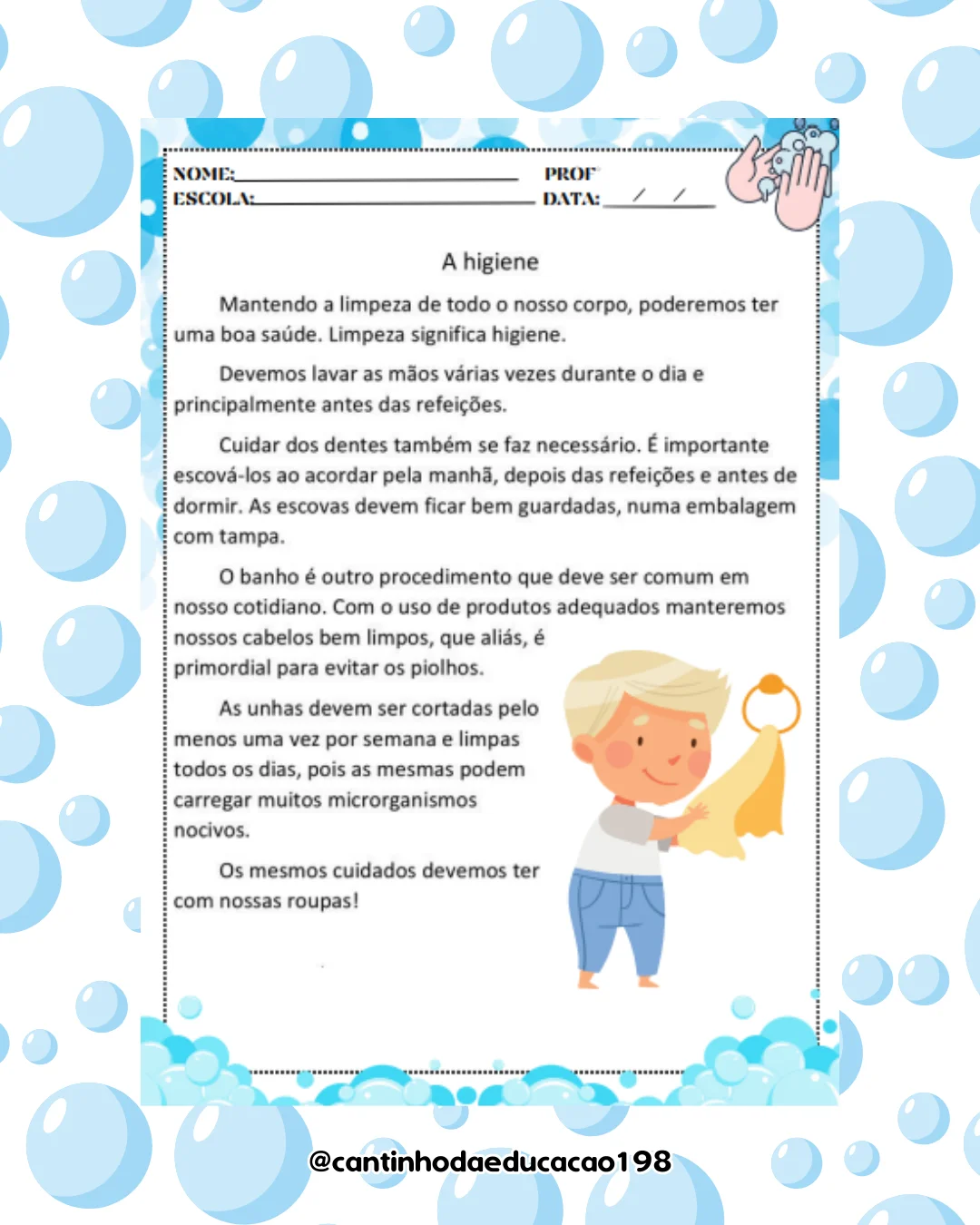 Projeto higiene corporal e bucal – Material Pedagógico — amostra 5: Um projeto completo e lúdico para ensinar as crianças…
