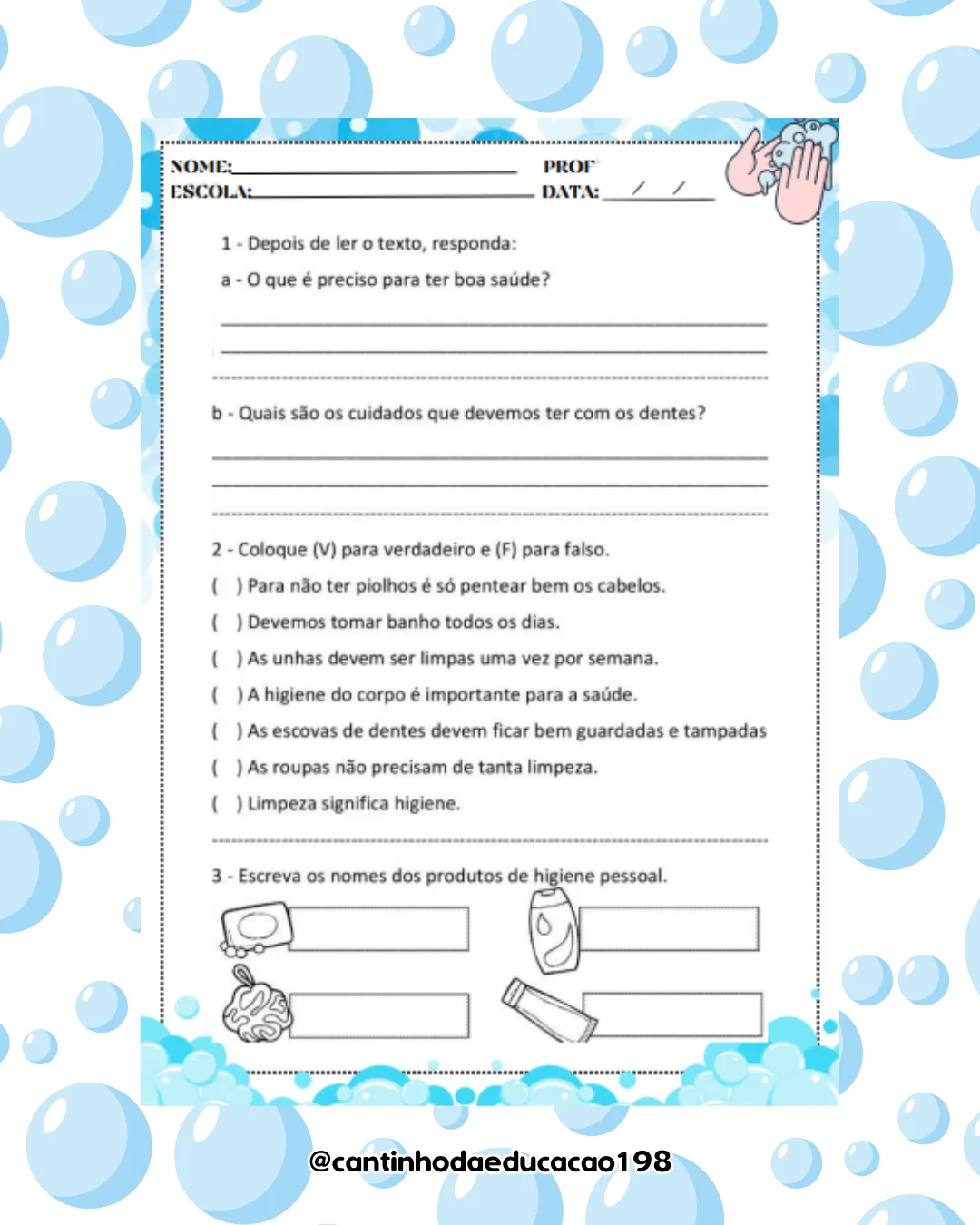 Projeto higiene corporal e bucal – Material Pedagógico — amostra 6: Um projeto completo e lúdico para ensinar as crianças…