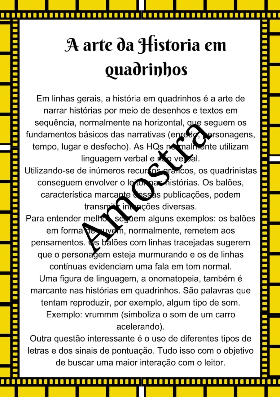 Projeto Histórias em Quadrinhos - Atividades de Leitura, Interpretação e Produção Textual Ensino Fundamental — amostra 4:… Projeto Histórias em Quadrinhos - Atividades de Leitura, Interpretação e Produção Textual Ensino Fundamental — amostra 4:…