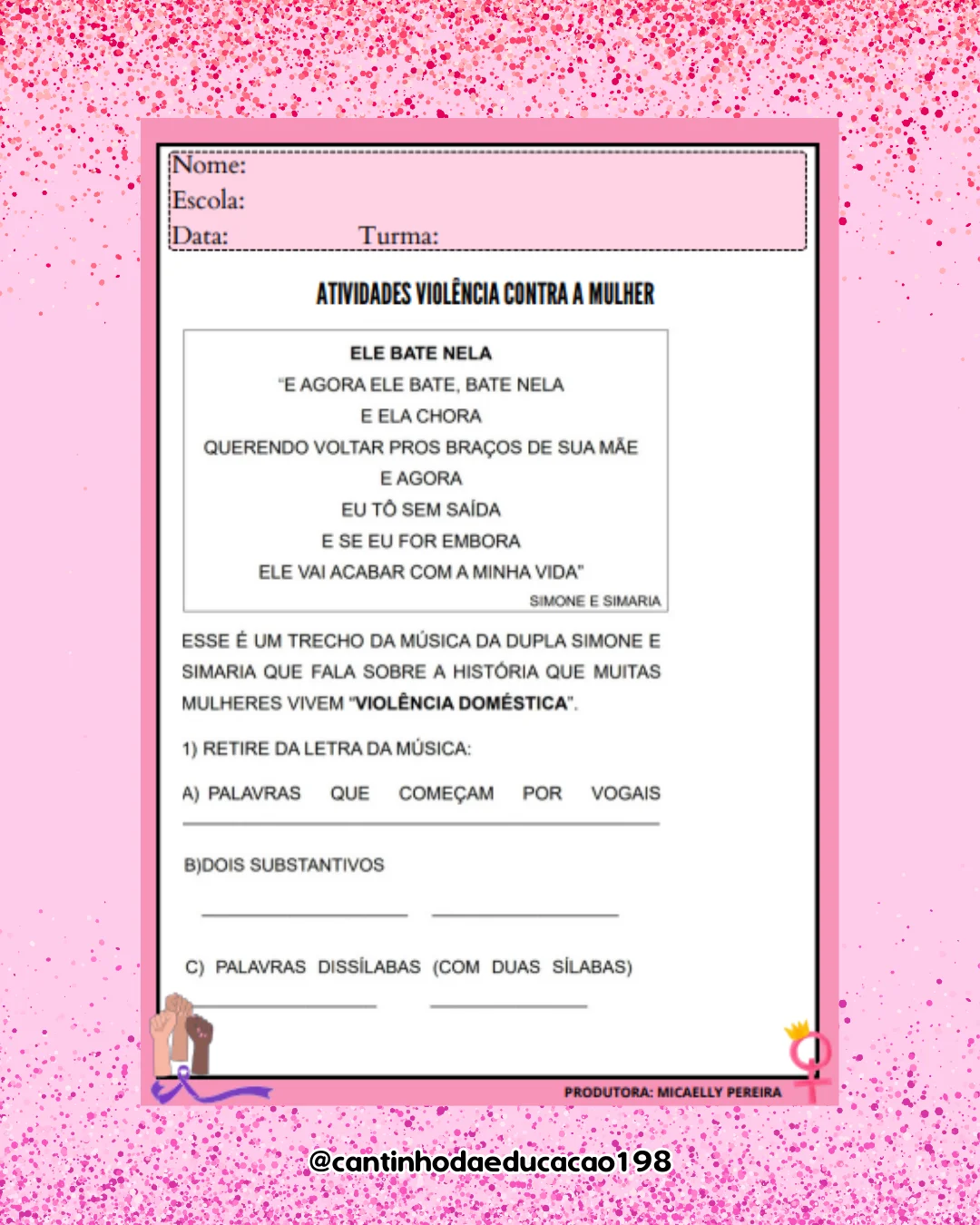 Projeto lei maria da penha – Material Pedagógico — amostra 4: Um projeto educativo para trabalhar com os alunos temas…