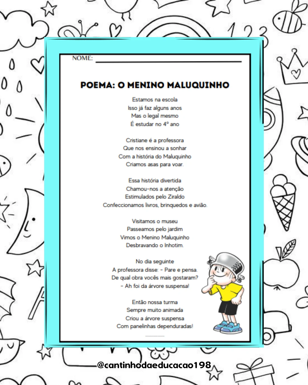 Projeto literário – menino maluquinho – Material Pedagógico — amostra 2: Um projeto divertido e completo para trabalhar…