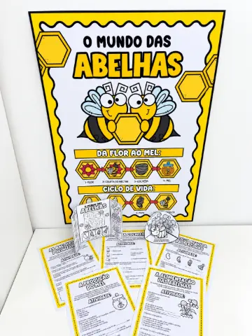 Projeto Meio Ambiente e Abelhas - Painel 9 Folhas, Atividades e Colorir PDF — capa do material