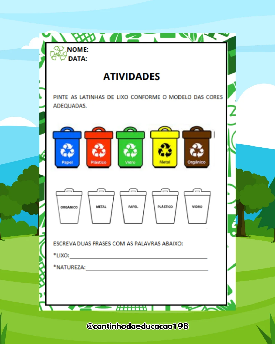 Projeto meio ambiente – Material Pedagógico — amostra 2: Um projeto completo e lúdico para conscientizar as crianças sobre…