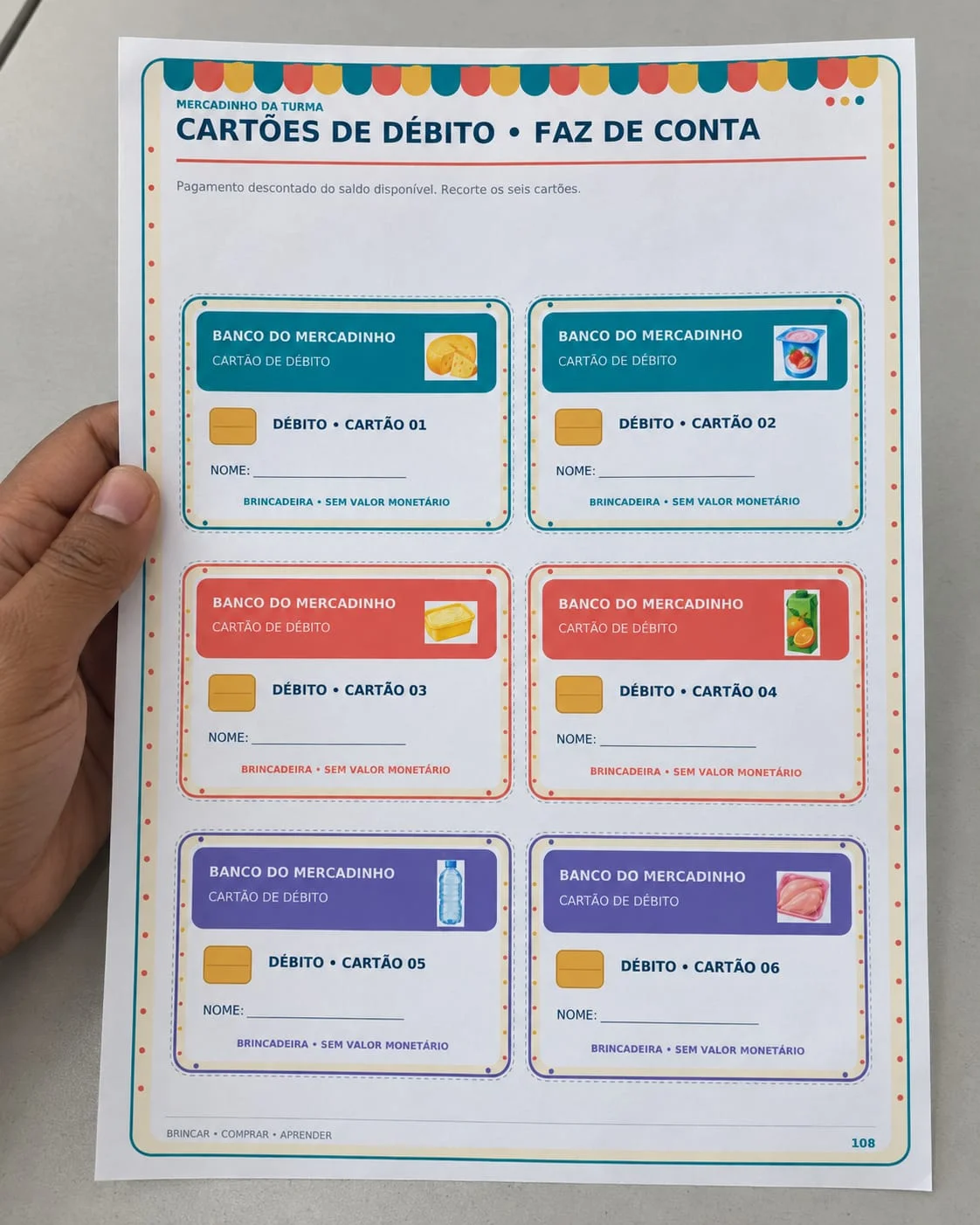 Projeto Mercadinho da Turma Sistema Monetário PDF — amostra 5: Projeto Mercadinho da Turma com 119 páginas, painel,…