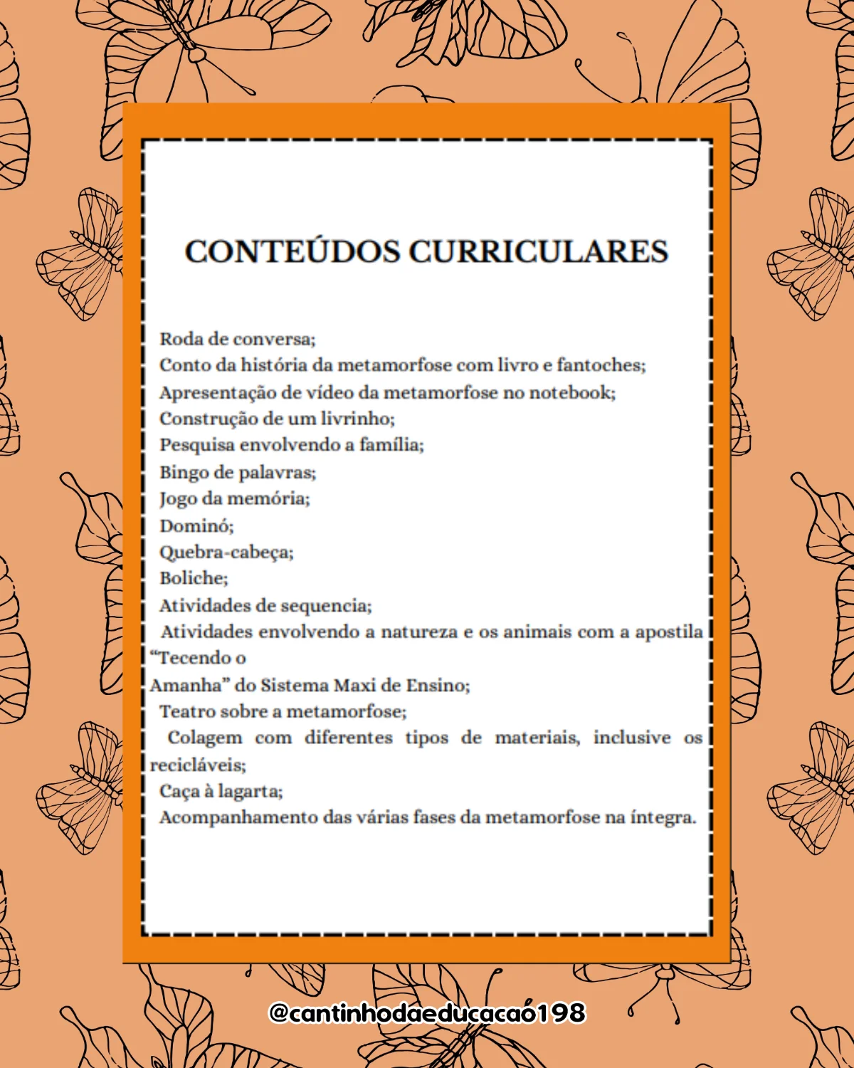 Projeto – metamorfose da borboleta – Material Pedagógico — amostra 2: Um projeto encantador para explorar de forma lúdica o…