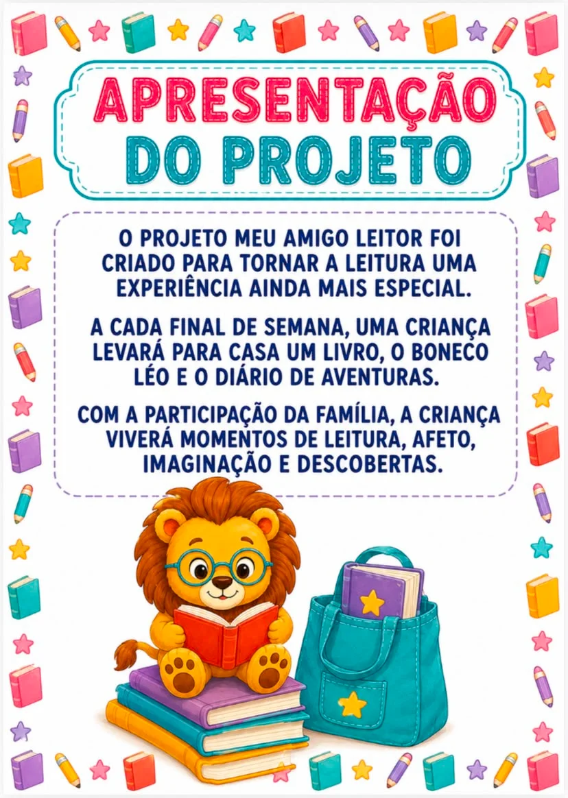 📚🦁 PROJETO MEU AMIGO LEITOR — UMA AVENTURA EM CADA PÁGINA! — amostra 3: Transforme a leitura em uma experiência…