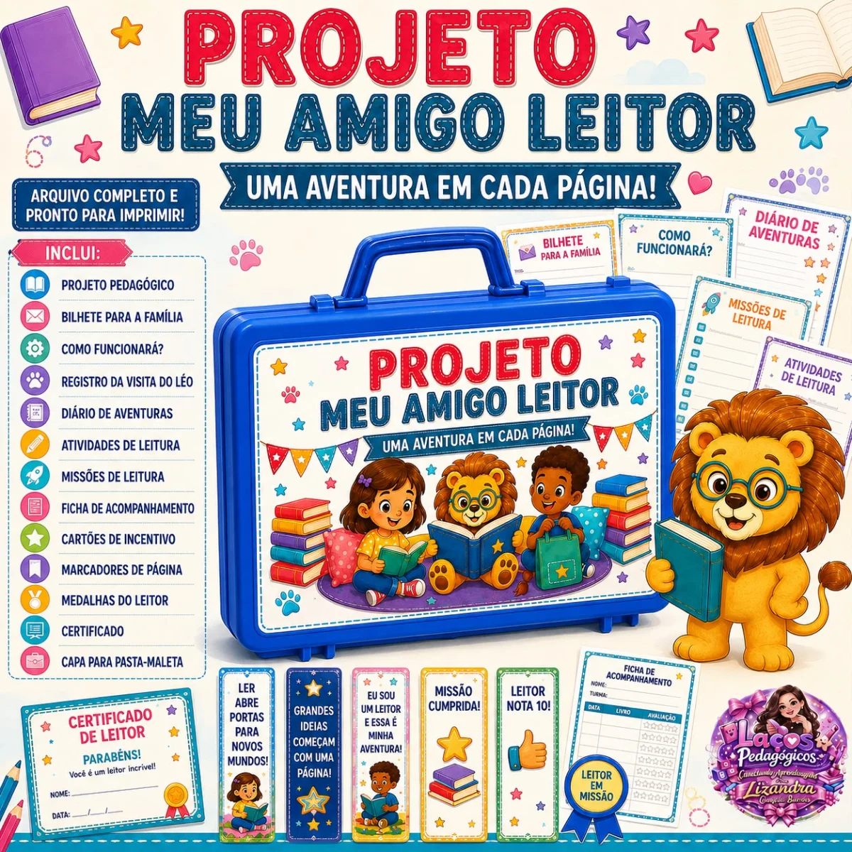 📚🦁 PROJETO MEU AMIGO LEITOR — UMA AVENTURA EM CADA PÁGINA! — Alfabetização para Educação Infantil: Transforme a leitura…