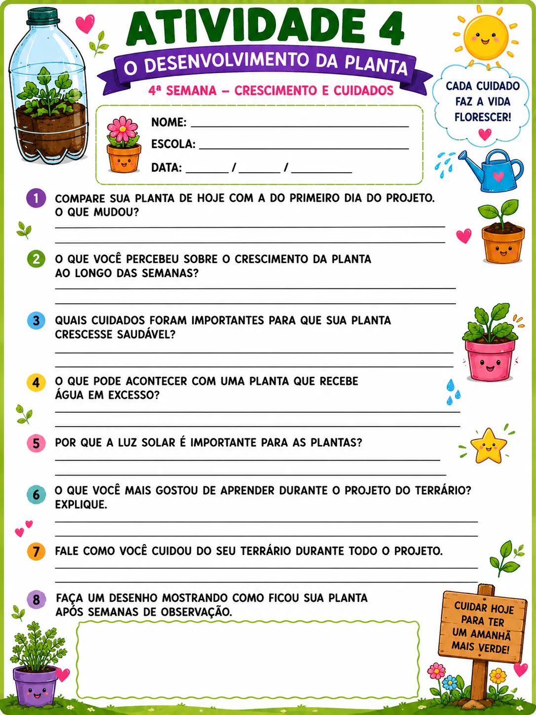 PROJETO MEU TERRÁRIO PLANTANDO A SEMENTE DO COENTRO. — amostra 3: PROJETO PARA O DIA DO MEIO AMBIENTE