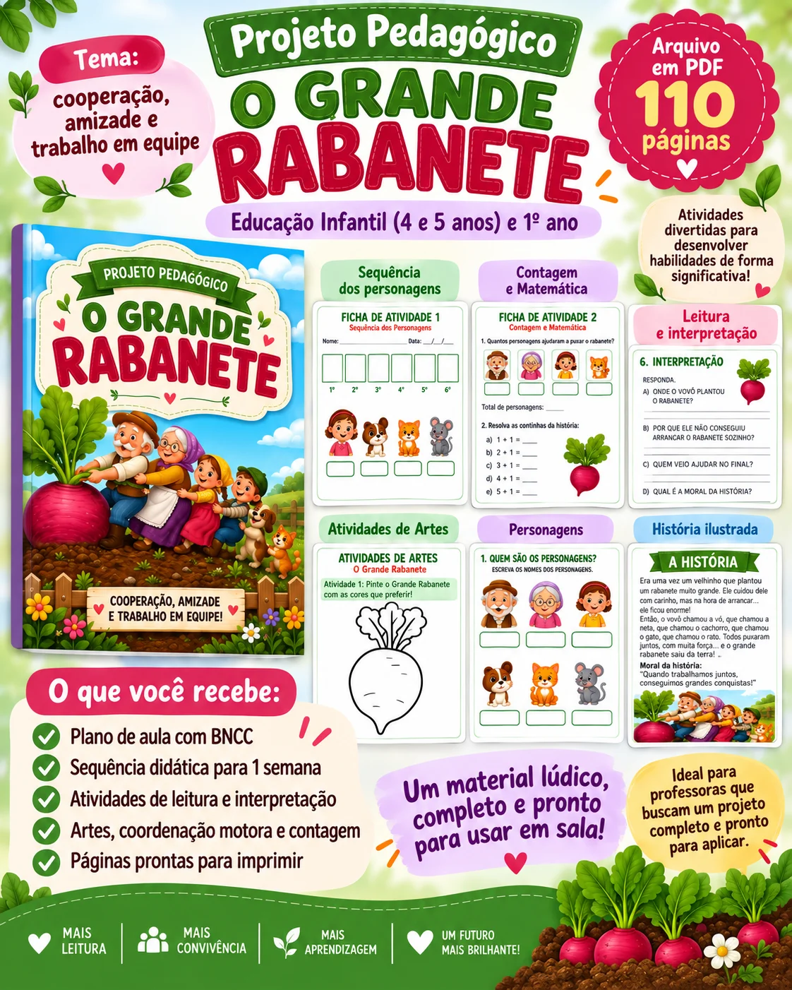 Projeto O Grande Rabanete – Atividades para Imprimir | PDF — amostra 2: O Grande Rabanete – Atividades para Imprimir 🌱📚…