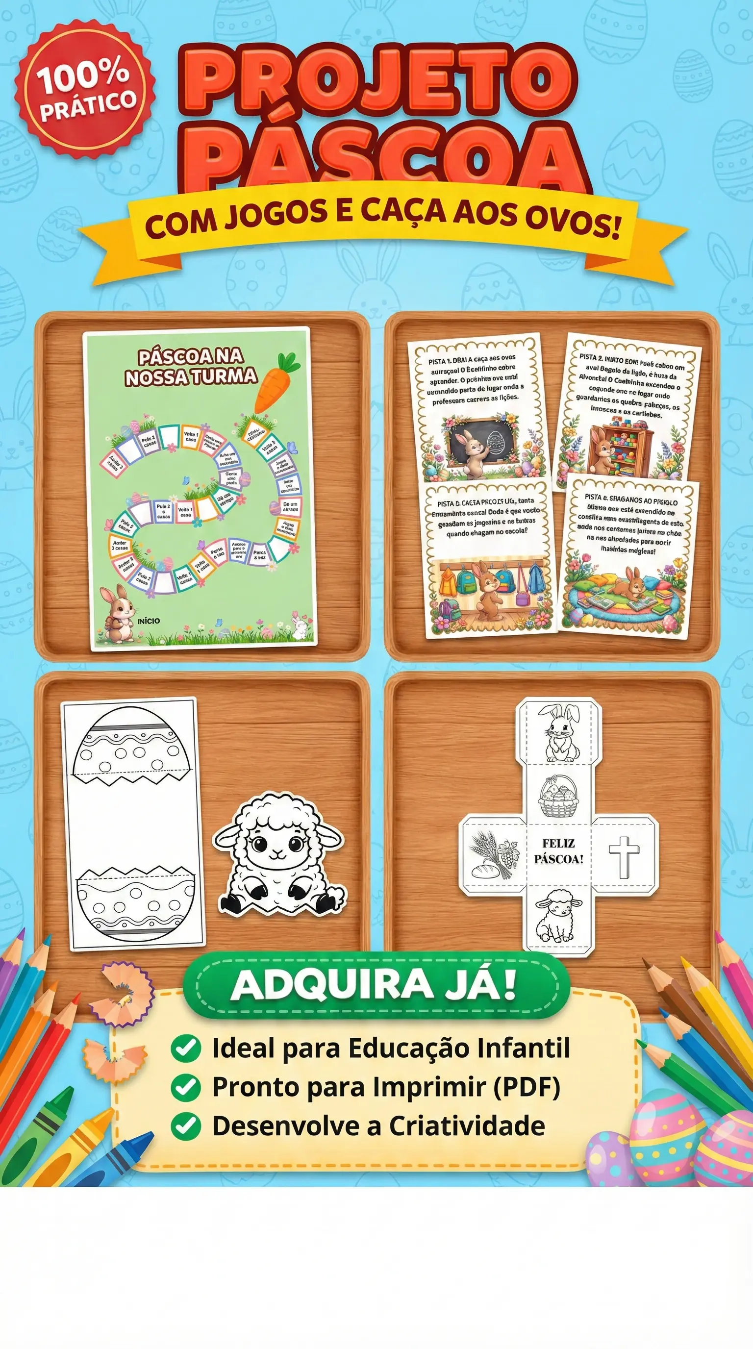 🐰🥕 PROJETO PÁSCOA NA NOSSA TURMA – UM MOMENTO ESPECIAL! 🥚✨ — amostra 2: Este projeto foi elaborado para facilitar o…