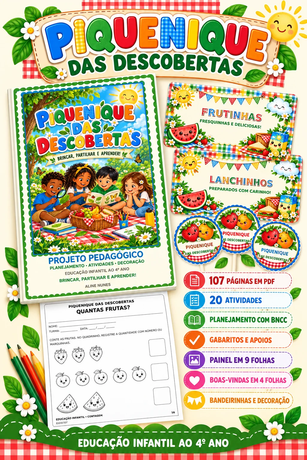 Projeto Piquenique Educação Infantil e Fundamental PDF — Alfabetização para Educação Infantil: Projeto pedagógico…