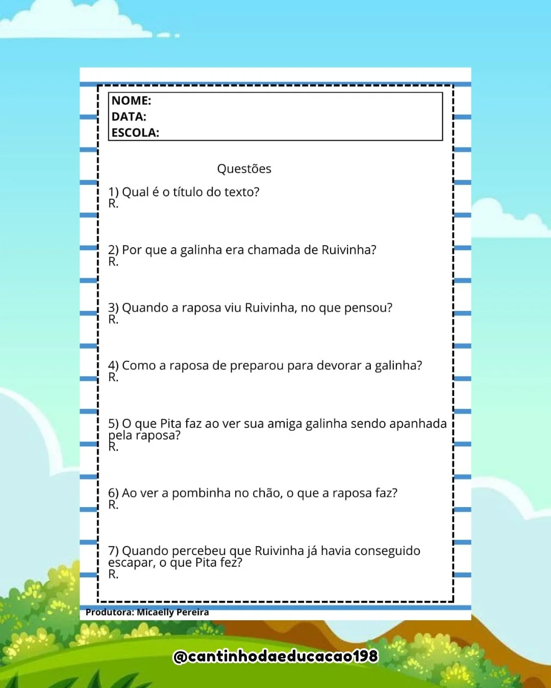 PROJETO REESCRITA A GALINHA RUIVA – PDF para Imprimir — amostra 4: Um material lúdico e completo para trabalhar valores,… PROJETO REESCRITA A GALINHA RUIVA – PDF para Imprimir — amostra 4: Um material lúdico e completo para trabalhar valores,…