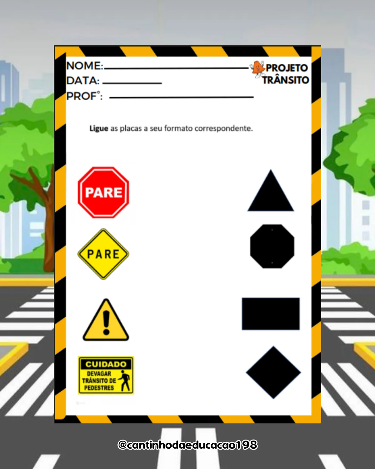 PROJETO TRÂNSITO – Atividades para Imprimir — amostra 2: Um projeto completo e lúdico para ensinar as crianças sobre…