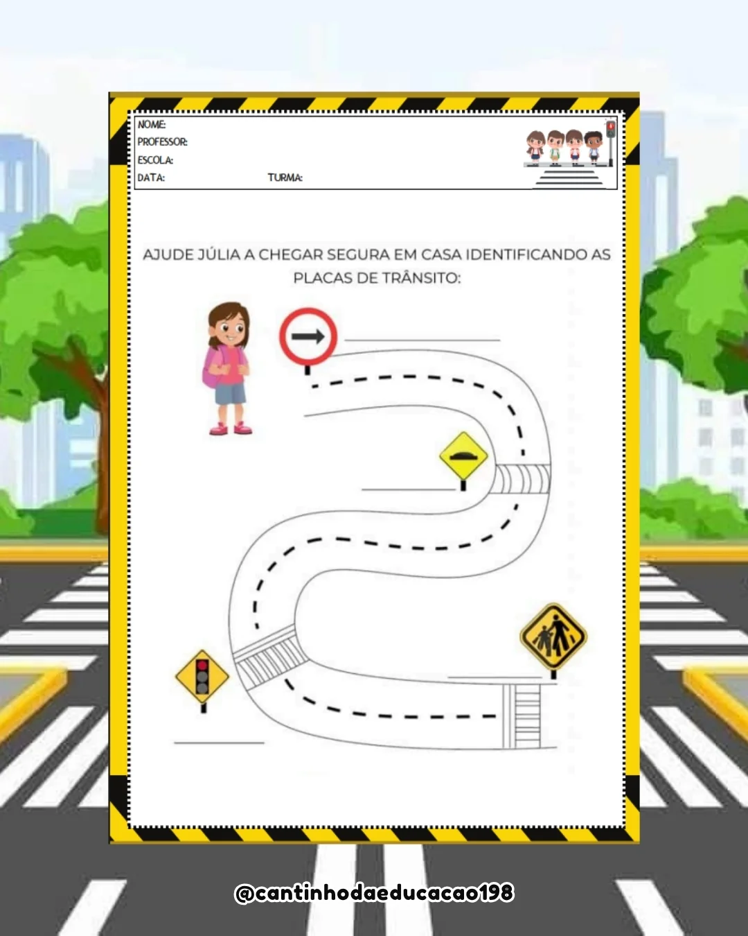 PROJETO TRÂNSITO: PARE, OLHE, SIGA – PDF para Imprimir — amostra 1: O que vem no material
