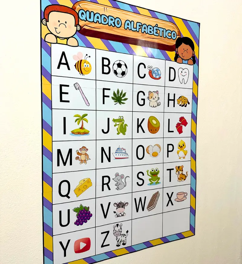 Quadro alfabético com figuras em PDF para imprimir — Alfabetização para Educação Infantil: Apoie a alfabetização com um…