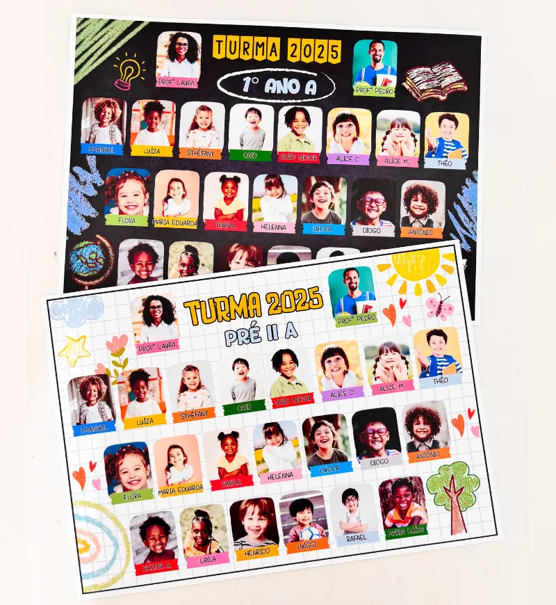 Quadro da Turma Personalizável para Lembrança de Fim de Ano — capa do material