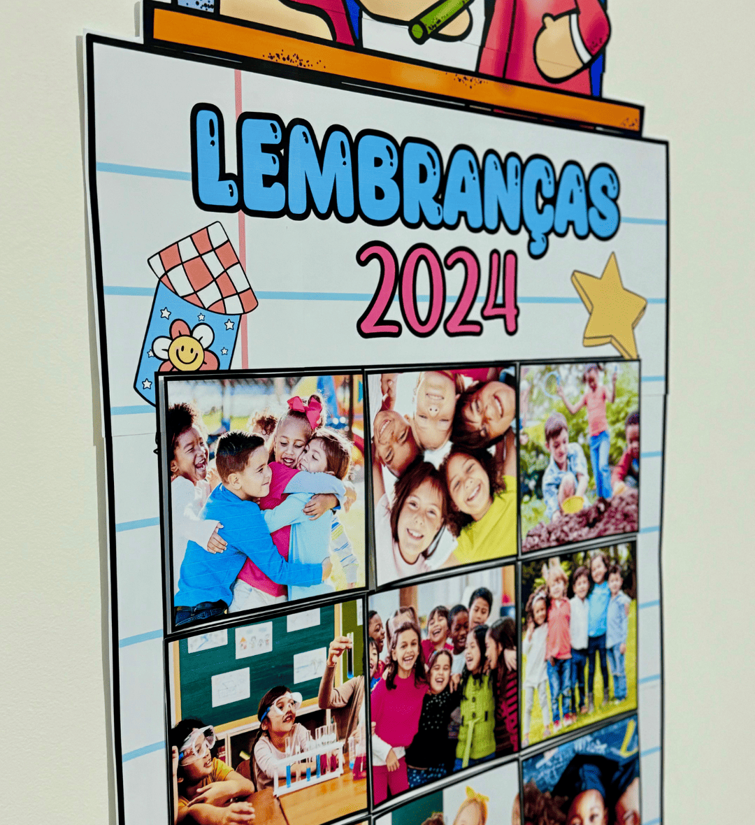 Quadro das Lembranças 2024: Cartaz em PDF com Fotos — amostra 1: Quadro das Lembranças 2024 para registrar momentos da turma