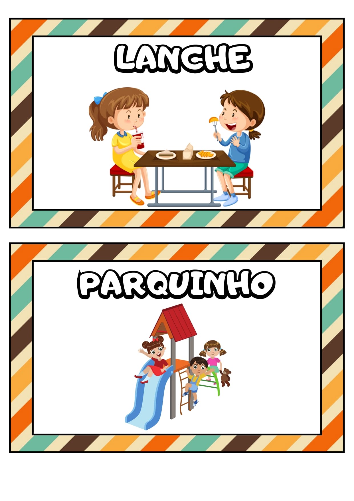 Quadro de rotina educação infantil – PDF para Imprimir — amostra 3: Formato e entrega