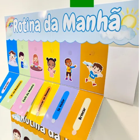 Quadro de Rotina Infantil para Imprimir + Bônus — amostra 2: Quadro de rotina infantil em PDF com atividades da manhã,…