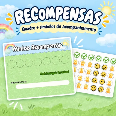 Quadro de Rotina Infantil para Imprimir + Bônus — amostra 5: Quadro de rotina infantil em PDF com atividades da manhã,…