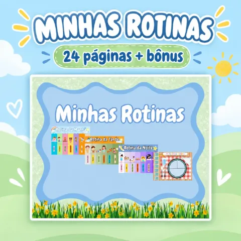 Quadro de Rotina Infantil para Imprimir + Bônus — capa do material