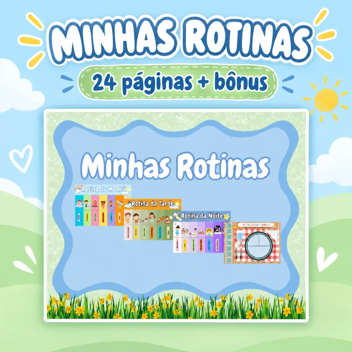 Quadro de Rotina Infantil para Imprimir + Bônus — Alfabetização para Educação Infantil: Quadro de rotina infantil em PDF…