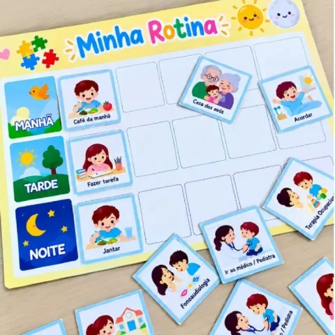 Quadro de Rotina Pessoal - Manhã, Tarde e Noite — capa do material