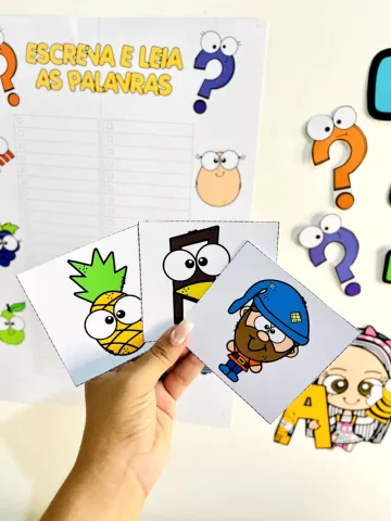 Qual É a Palavra? Jogo de Alfabetização Infantil — amostra 4: Recurso lúdico para lata pedagógica com fichas e letras do… Qual É a Palavra? Jogo de Alfabetização Infantil — amostra 4: Recurso lúdico para lata pedagógica com fichas e letras do…