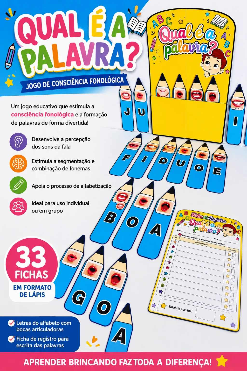 Qual é a Palavra? – Recurso Interativo de Alfabetização — capa do material