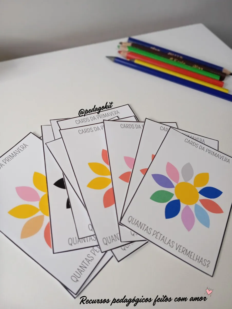 Quantas pétalas? Cards da primavera - matemática — amostra 2: Uma atividade lúdica, colorida e perfeita para trabalhar…