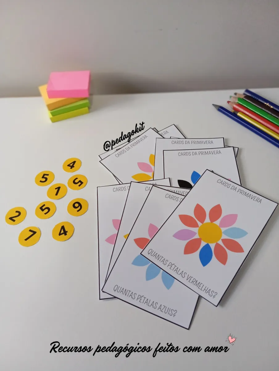 Quantas pétalas? Cards da primavera - matemática — amostra 3: Uma atividade lúdica, colorida e perfeita para trabalhar…