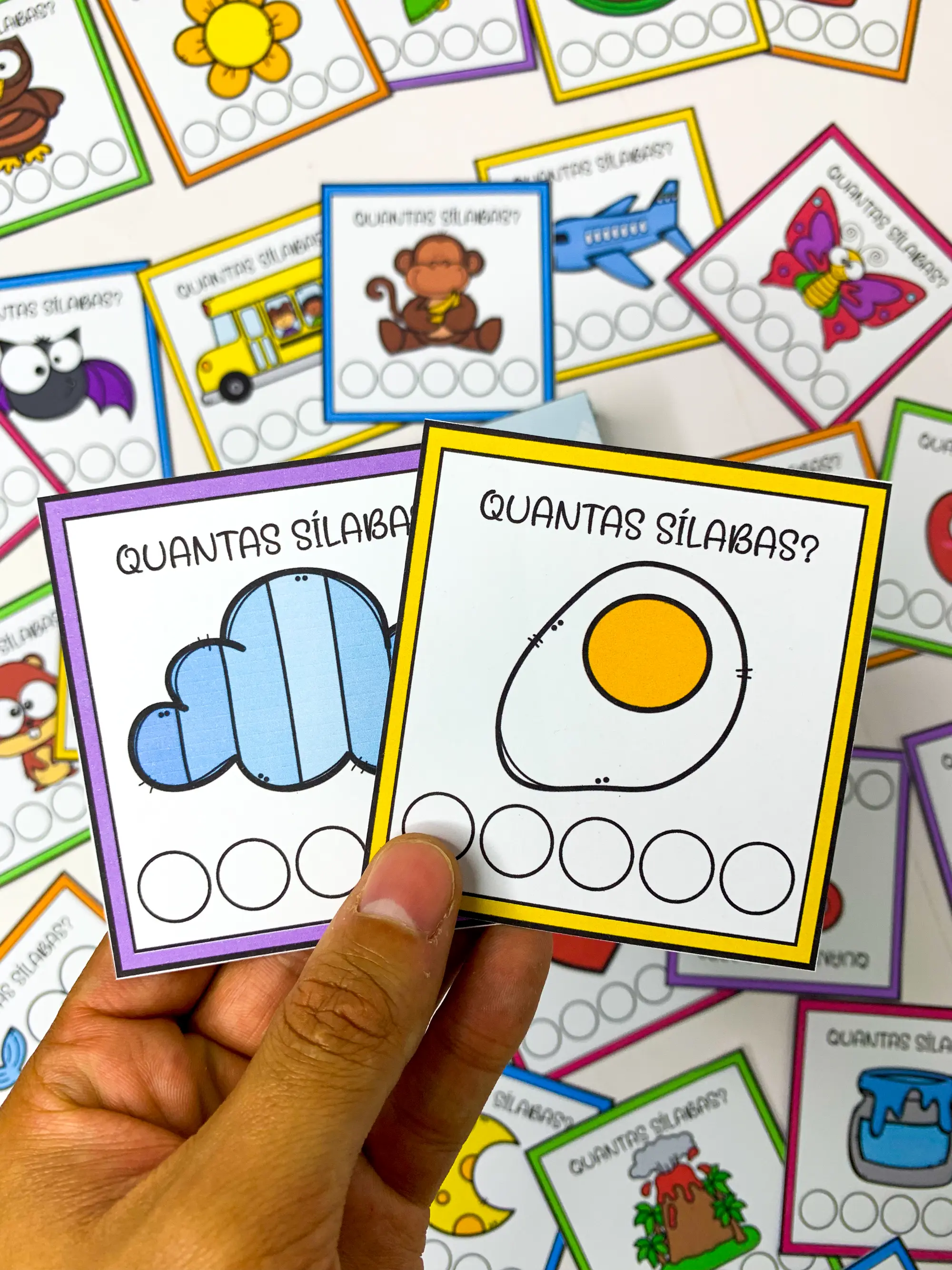 Quantas Sílabas? – Atividade de Consciência Silábica — amostra 3: Material pedagógico lúdico e interativo para trabalhar a…