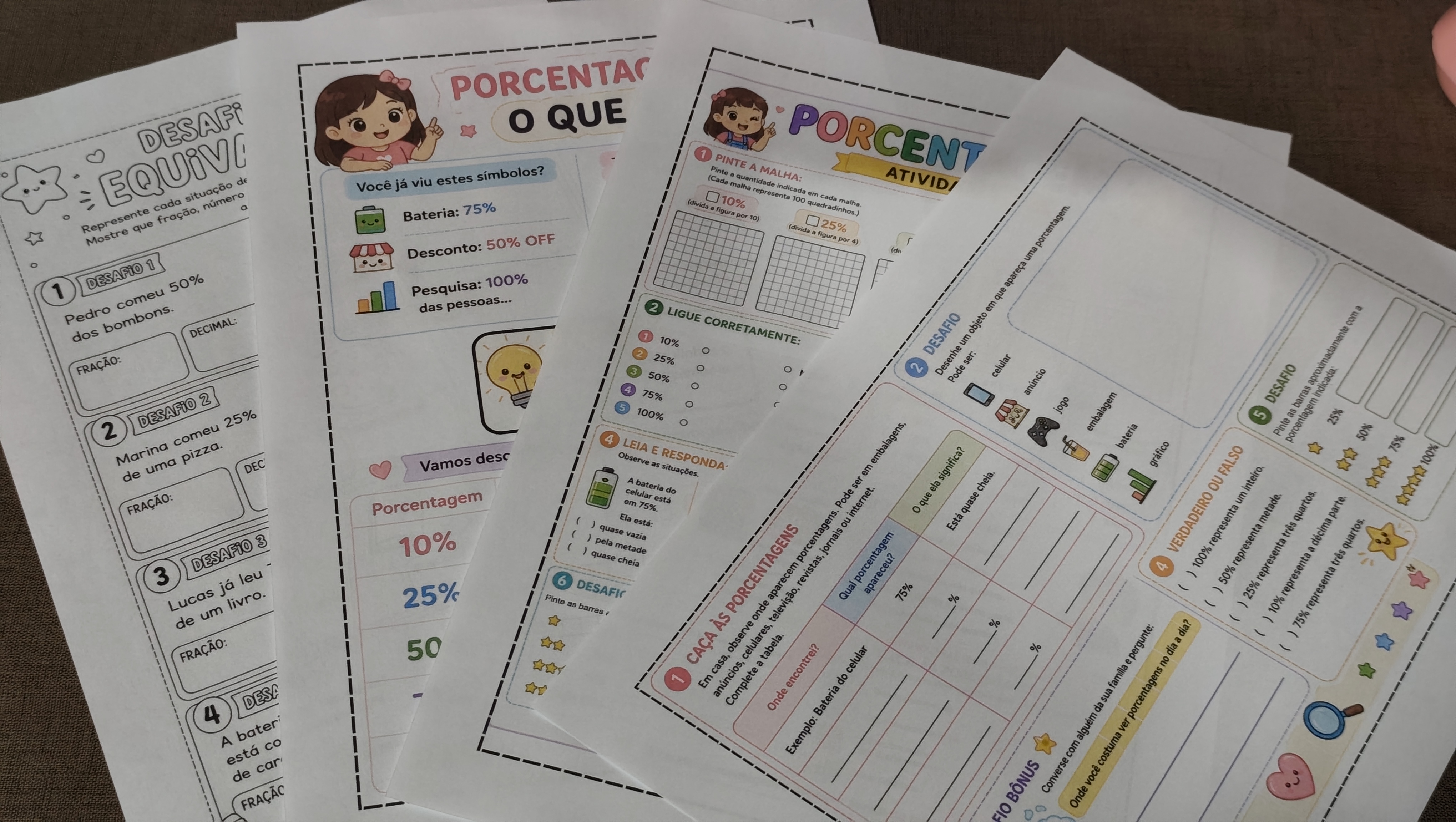 QUARTETO DA EQUIVALÊNCIA - Jogo da porcentagem - 5º ano — amostra 5: Transforme o ensino de Fração, Decimal, Porcentagem e…