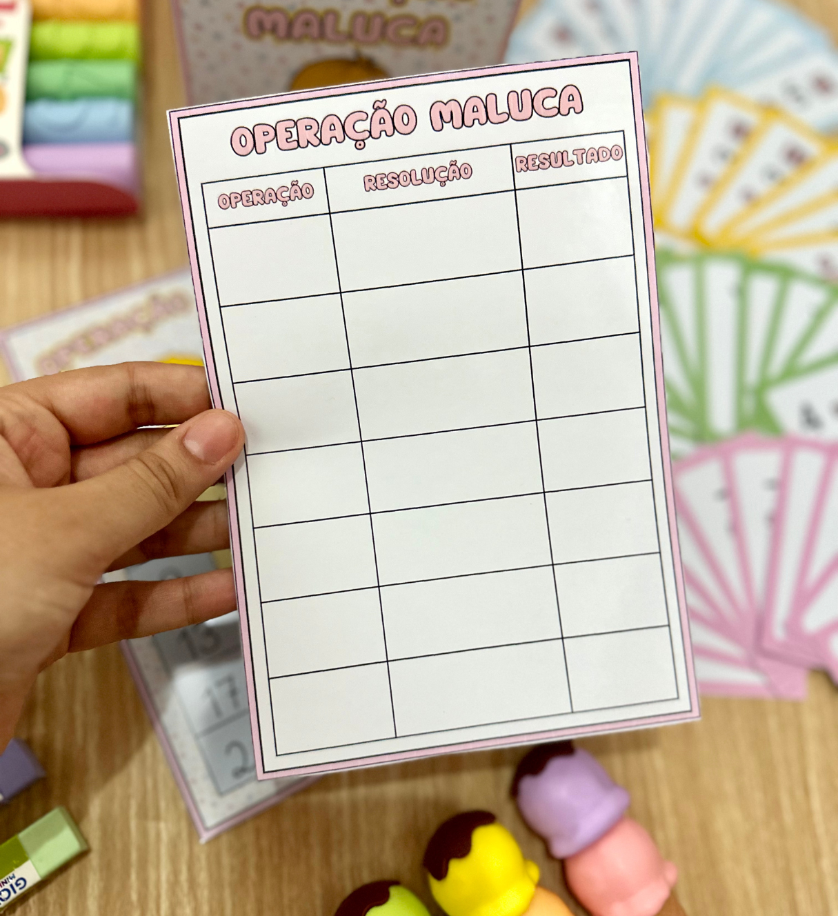 Quatro operações: atividade em equipe Operação Maluca — amostra 6: Trabalhe as quatro operações com sorteio de fichas,…