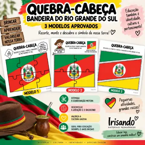 Quebra-Cabeça Bandeira do Rio Grande do Sul | Educação Infantil — amostra 1: Uma proposta lúdica para trabalhar a cultura,… Quebra-Cabeça Bandeira do Rio Grande do Sul | Educação Infantil — amostra 1: Uma proposta lúdica para trabalhar a cultura,…