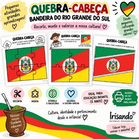 Quebra-Cabeça Bandeira do Rio Grande do Sul | Educação Infantil — amostra 3: Quebra-cabeça da Bandeira do Rio Grande do Sul… Quebra-Cabeça Bandeira do Rio Grande do Sul | Educação Infantil — amostra 3: Quebra-cabeça da Bandeira do Rio Grande do Sul…