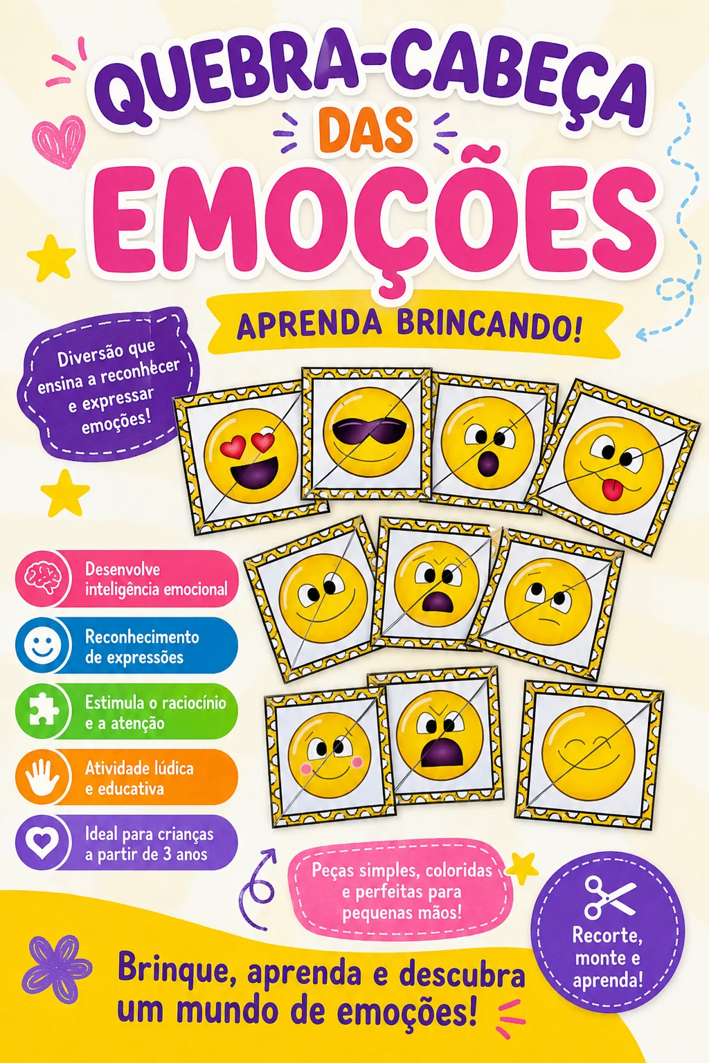 QUEBRA-CABEÇA DAS EMOÇÕES – BRINCAR, MONTAR E APRENDER! — capa do material