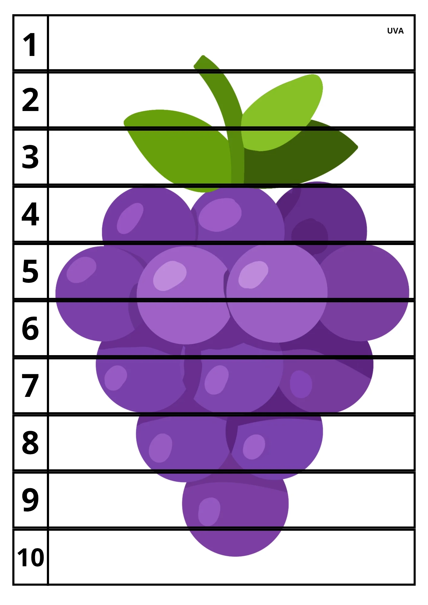 Quebra-Cabeça das Frutas | Recurso Inclusivo para Educação Infantil e AEE — amostra 1: 🍓 Quebra-cabeça numérico de 1 a 10…