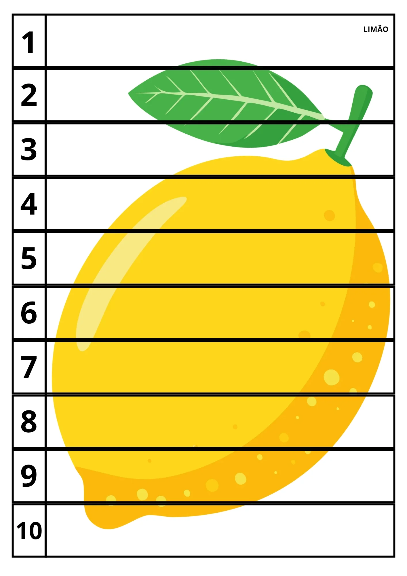 Quebra-Cabeça das Frutas | Recurso Inclusivo para Educação Infantil e AEE — amostra 2: 🍓 Quebra-cabeça numérico de 1 a 10…