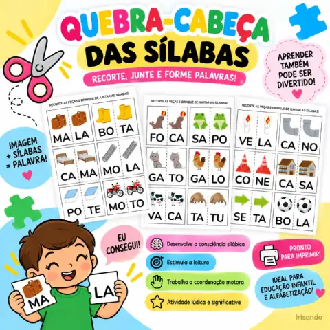 🧩 QUEBRA-CABEÇA DAS SÍLABAS - Alfabetização — capa do material