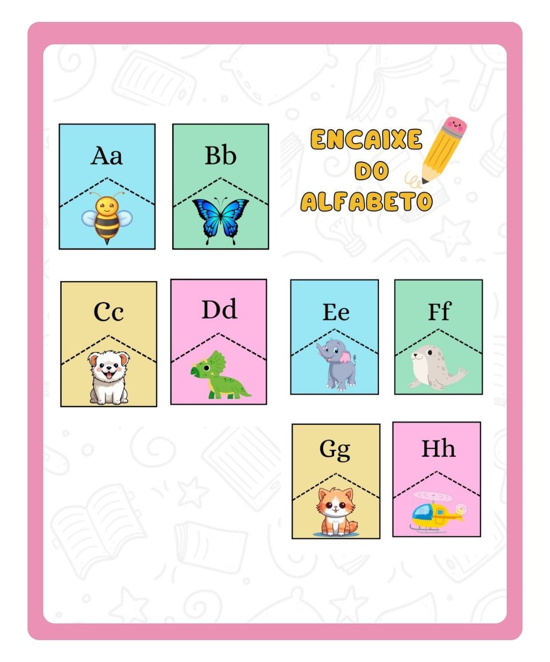 Quebra-cabeça de alfabeto para imprimir na alfabetização — amostra 1: Uma atividade de encaixe para explorar as letras