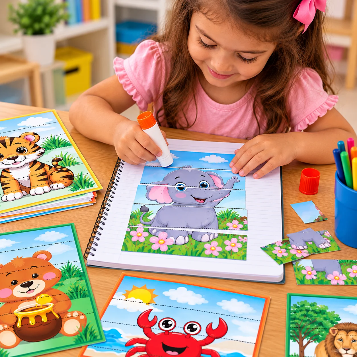 Quebra-Cabeça de Animais para Imprimir – Educação Infantil — amostra 2: 10 quebra-cabeças educativos para recortar, montar…